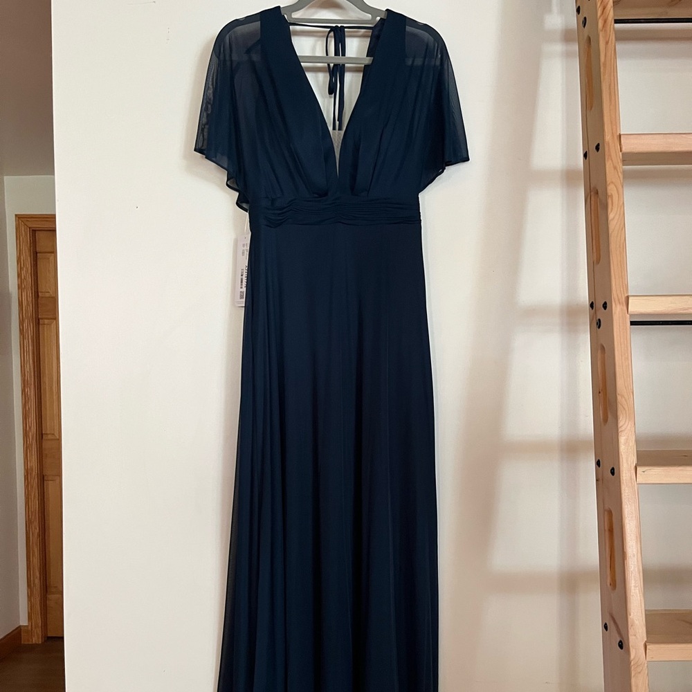 Azazie Navy Maxi Dress
